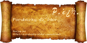 Porubszky Áldor névjegykártya